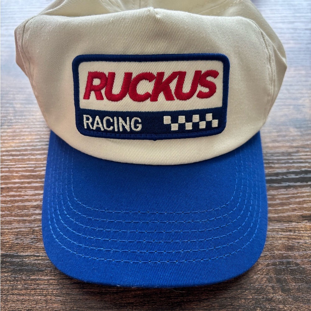 Ruckus Racing Cap - Blue and White